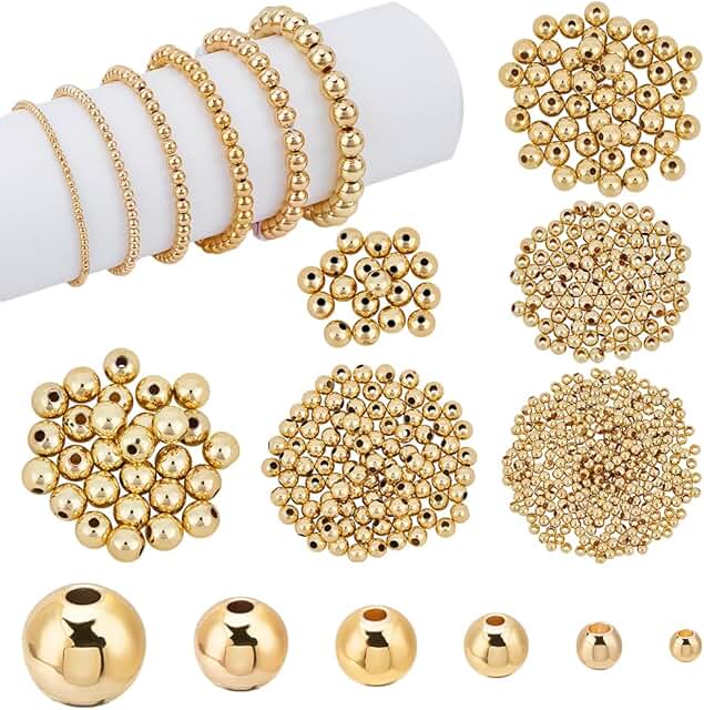 600 Gold Spacer Beads for Jewelry Making