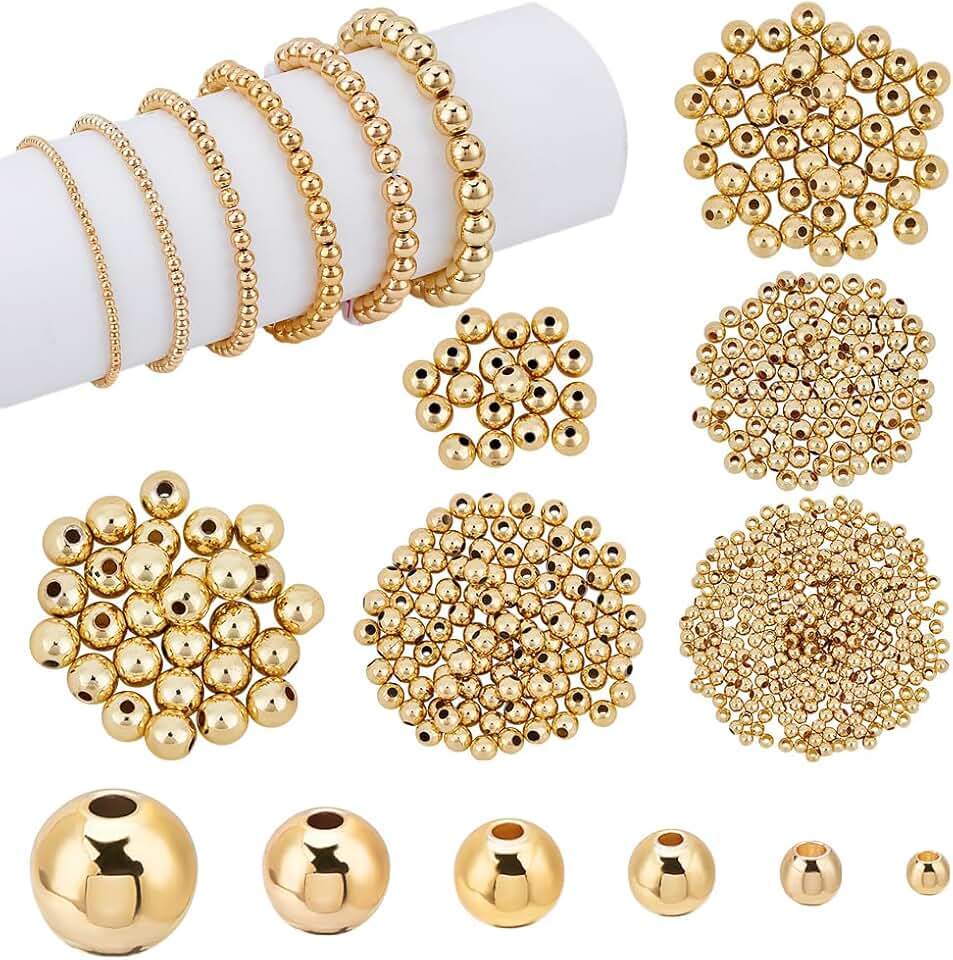 600 Gold Spacer Beads for Jewelry Making