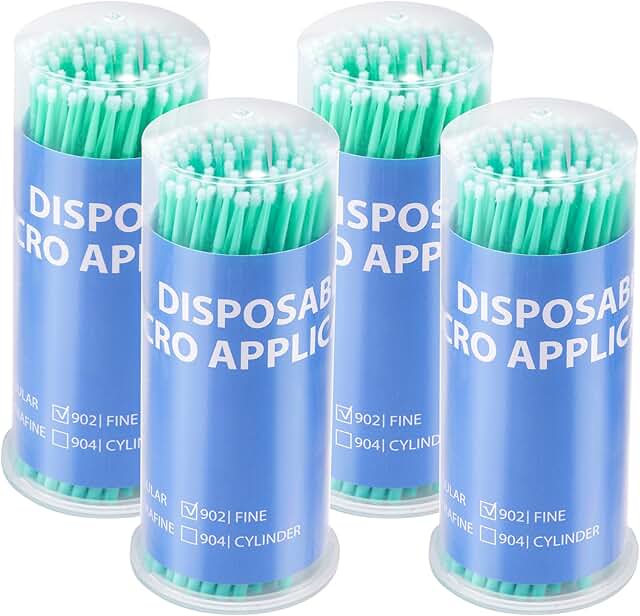 Disposable Micro Applicators, 400 pcs, Fine Tips, Green