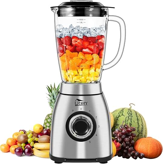 800 Watt High-Speed Countertop Blender for Smoothies and Shakes