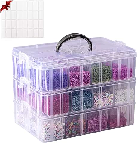 84-Piece Small Bead Organizer with 3 Tiers
