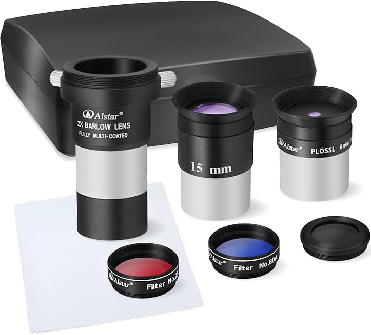 8-Piece Eyepiece and Filter Accessory Kit for Astronomy