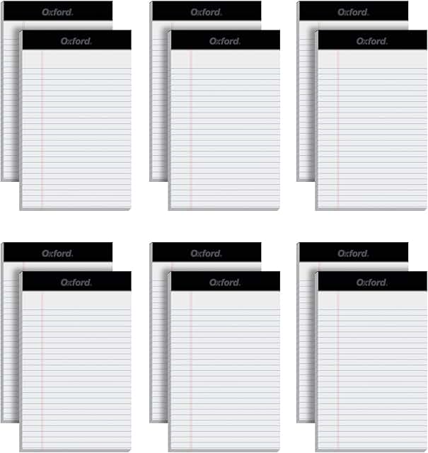 Pack of 12 Narrow Ruled Legal Pads, 50 Sheets Each
