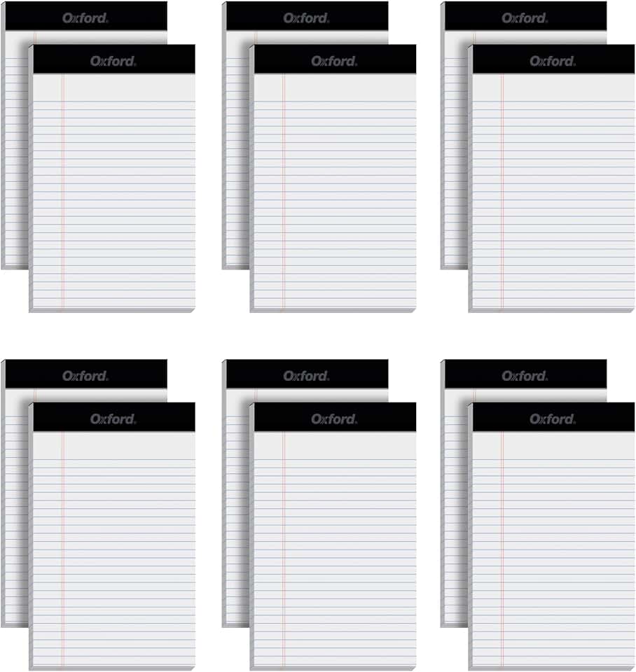 Pack of 12 Narrow Ruled Legal Pads, 50 Sheets Each