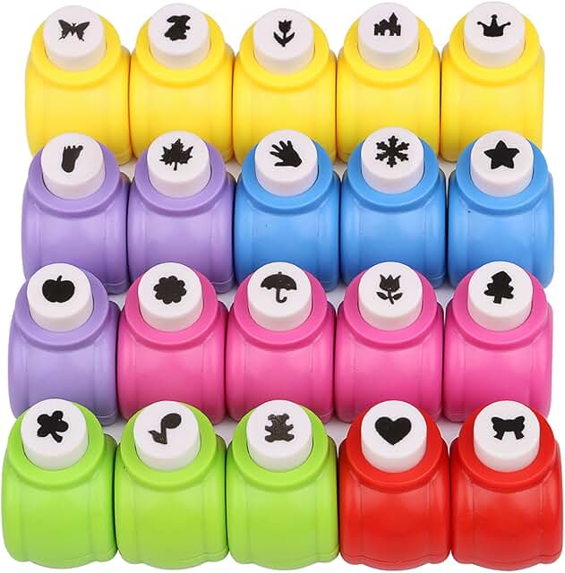 20-piece craft hole punch shape set for DIY projects