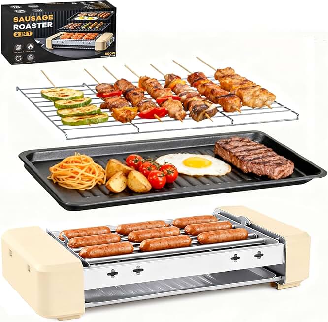 3-in-1 Electric Hot Dog and Sausage Grill for Family Parties