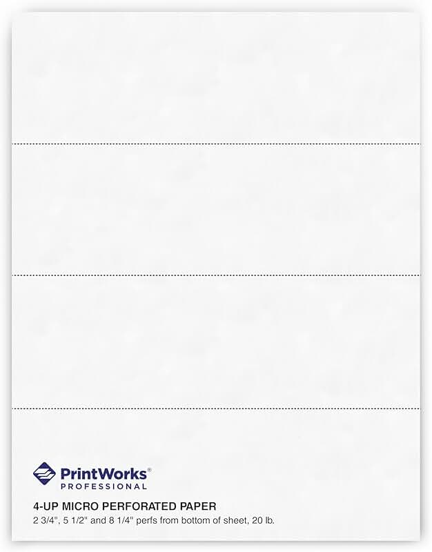 Perforated 4-Part Paper, 8.5" x 11", 500 Sheets