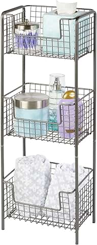 Steel 3-Tier Bathroom Storage Organizer Tower