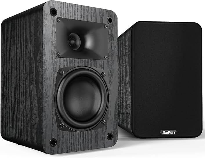 Passive bookshelf speakers with 3.5" woofer and silk horn tweeter