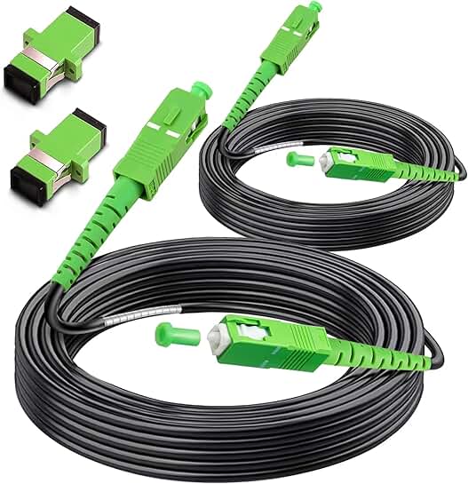 30m Single Mode Fiber Optic Patch Cable, 2 Pack