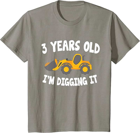 Toddler Digger Bulldozer Birthday T-Shirt