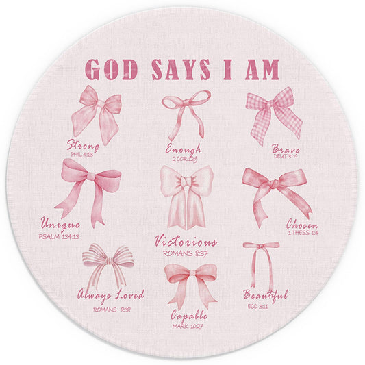 Pink Bow Christian Mouse Pad with Bible Verse