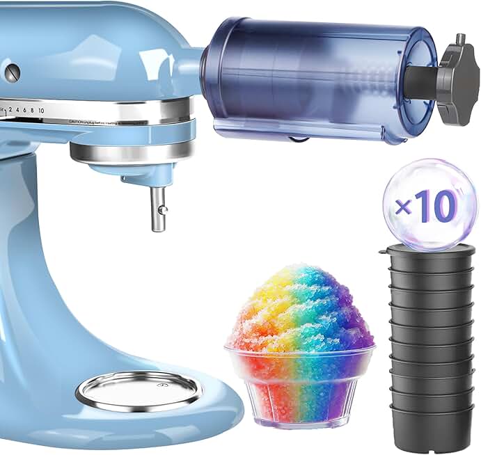 Shaved Ice Attachment for Stand Mixer with 10 Molds