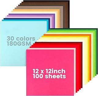 100 Sheets Colored Cardstock for Crafts and Scrapbooking
