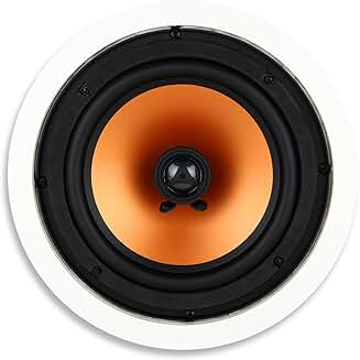Round in-ceiling speaker with 8-inch woofer and 1-inch tweeter