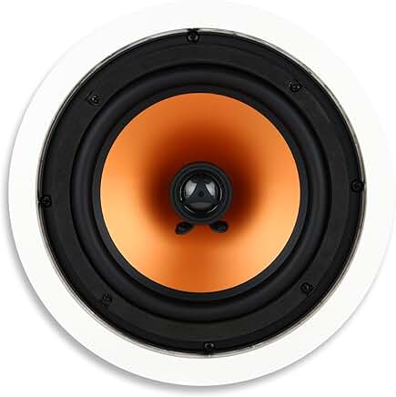 Round in-ceiling speaker with 8-inch woofer and 1-inch tweeter