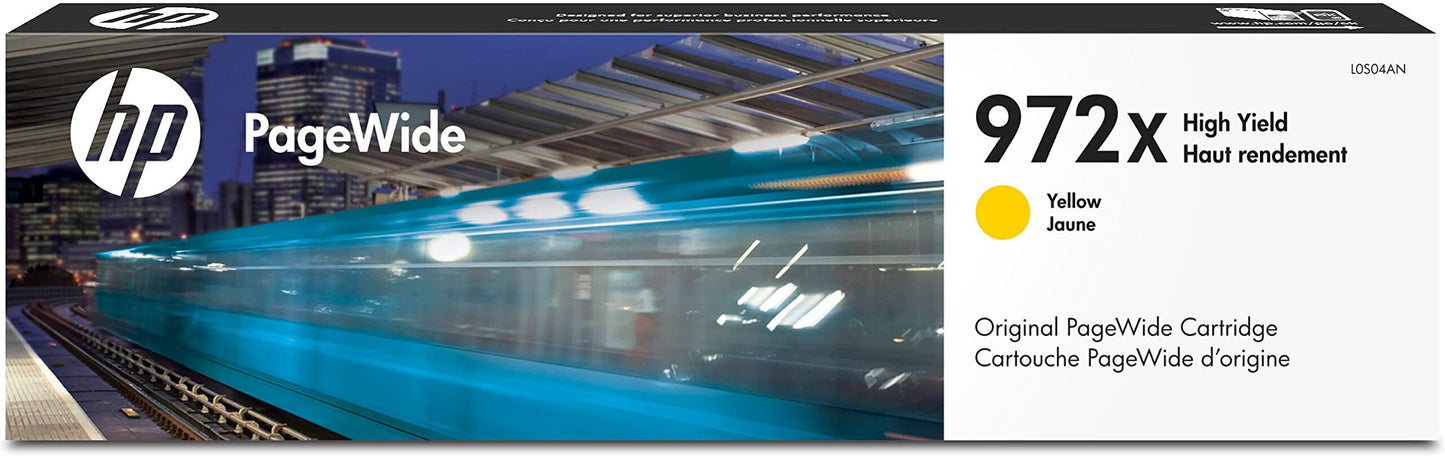 972X | PageWide Cartridge High Yield | Yellow | Works with PageWide Pro 452 Series, 477 Series, 552dw, 577 Series | L0S04AN