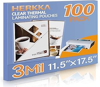 100 Clear Laminating Sheets, 11 x 17 Inch, Round Corners
