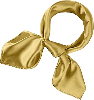 Square chiffon scarf with satin ribbon for women