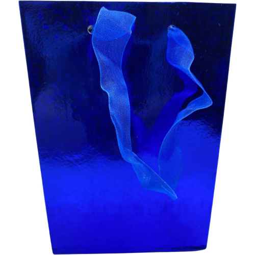 MODAIO-Gift Bags Small Size – Reusable Gift Bags With Handles Stunning Colors - Perfect As Goodie Bags, Birthday Gift Bags, Party Favor Bags– 4"W x 3"D x 6"H Size-1/count (Blue)