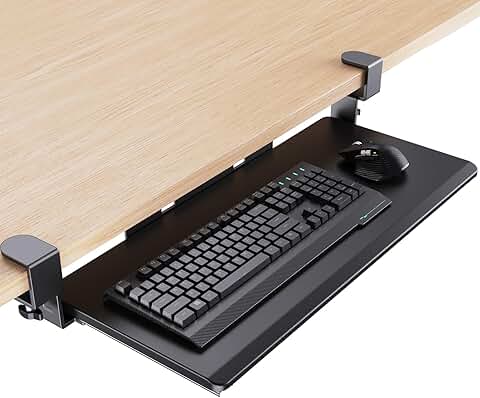 Under Desk Keyboard and Mouse Tray, Black