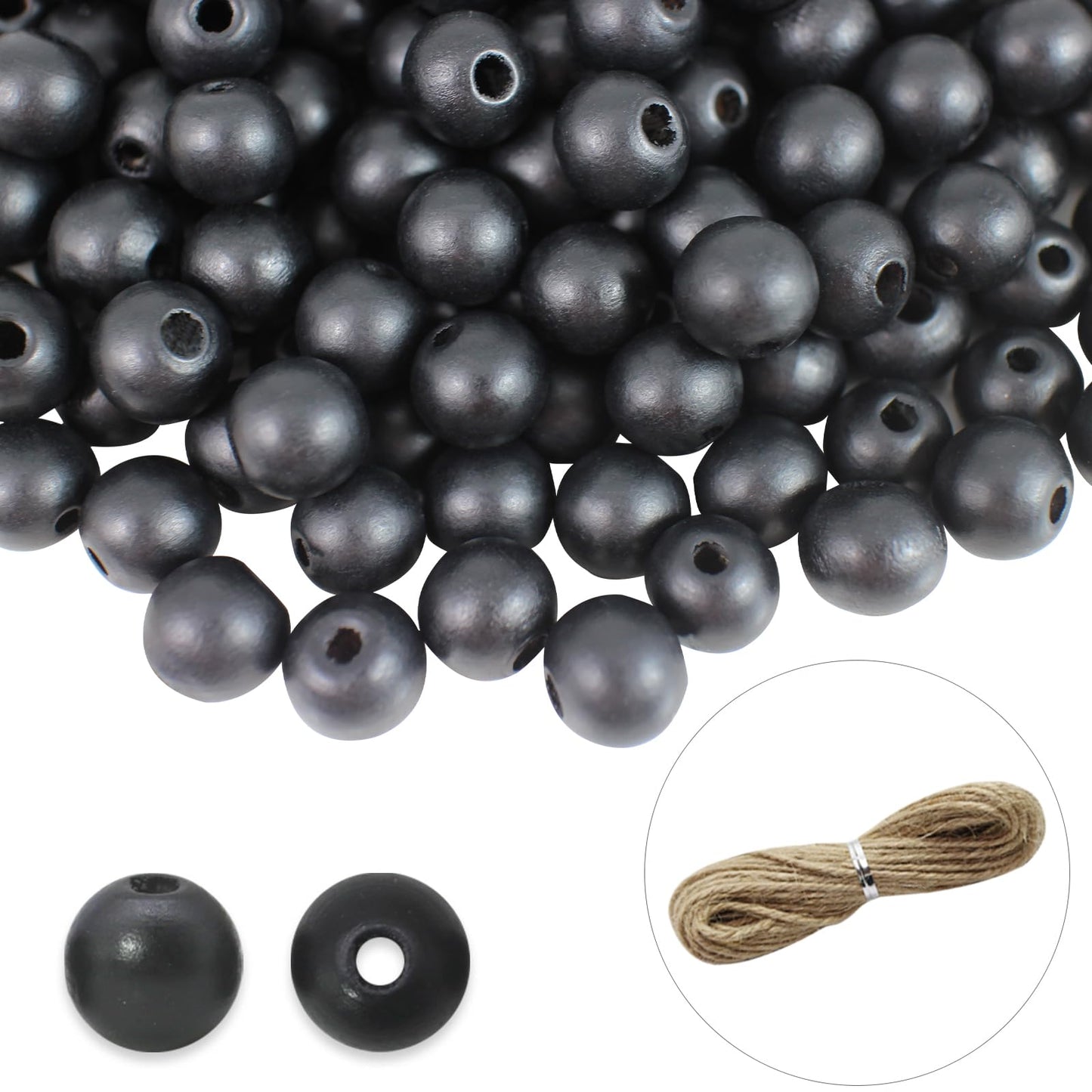 Black Wooden Beads for Jewelry and Home Decor, 700pcs