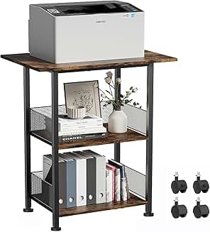 3-Tier Heavy Duty Printer Stand with Wheels