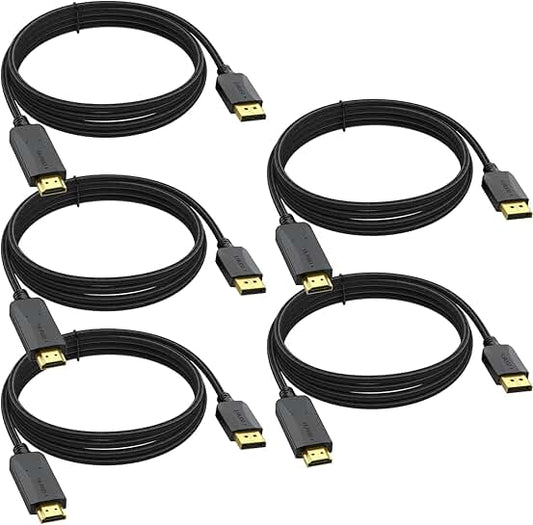 10FT 4K DisplayPort to HDMI Cable 5-Pack