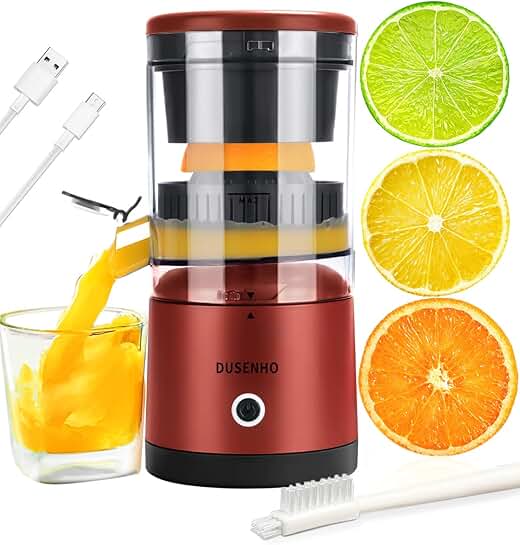 Rechargeable Portable Citrus Juicer with USB and Cleaning Brush