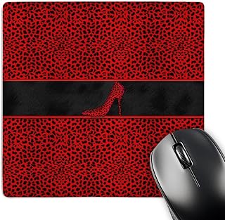 Red Cheetah Print and Heel Mouse Pad