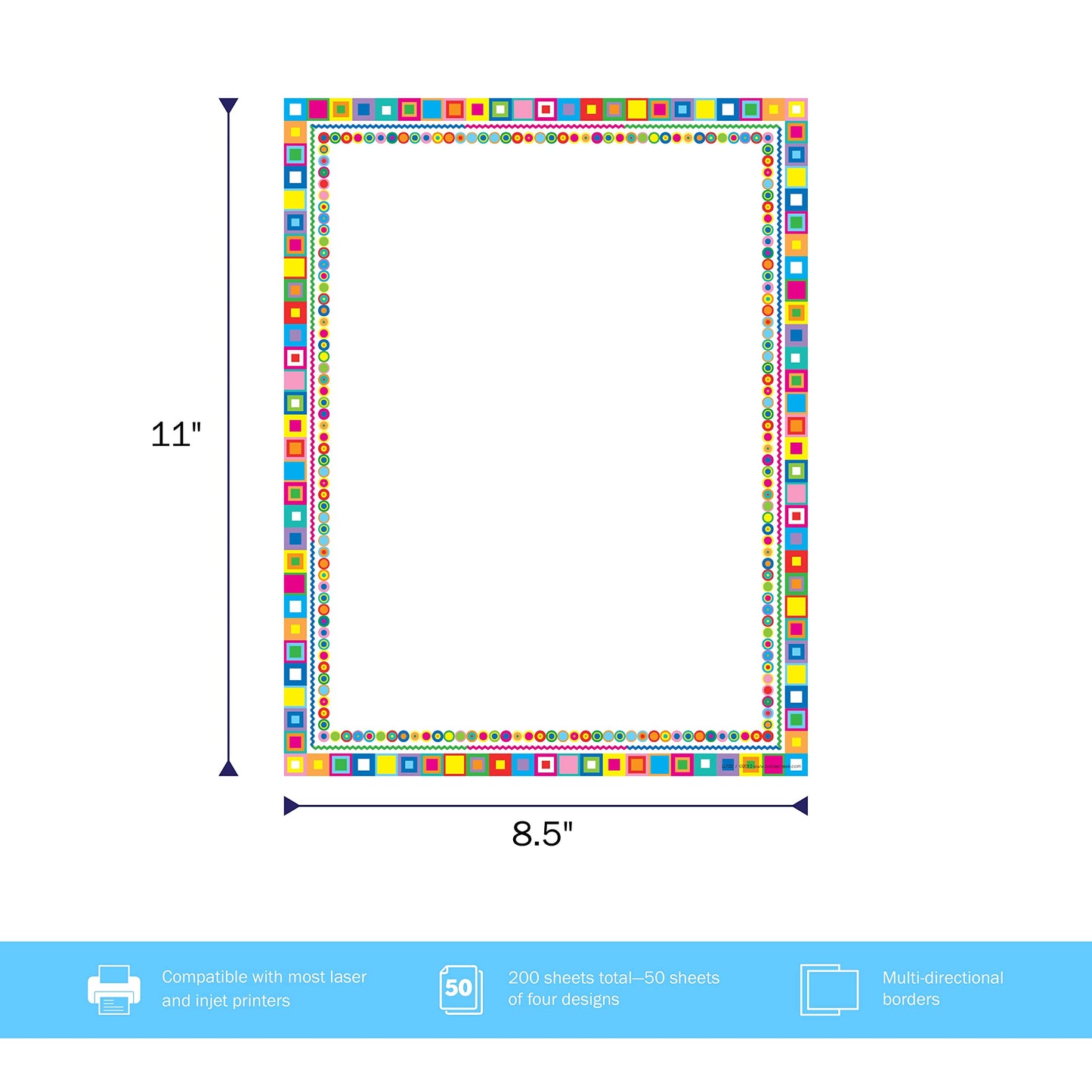 Assorted 8.5" x 11" Computer Paper Sets, 200 Sheets