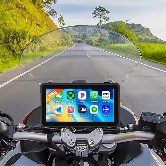 Wireless CarPlay and Android Auto for Motorbike with GPS and Bluetooth