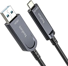 50FT Fiber Optic USB A to C Cable, 10Gbps, USB 3.2 Gen2