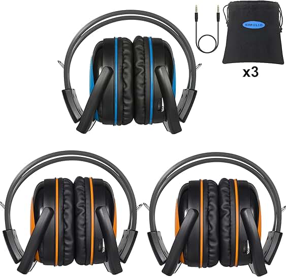 3-Pack Wireless Headphones for Kids with Volume Control