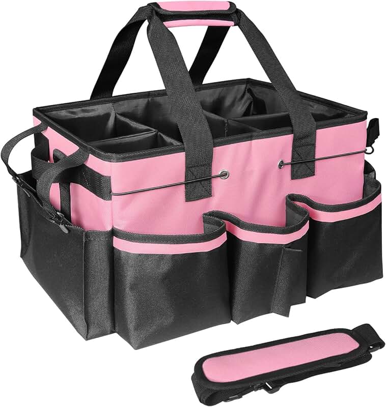 Large Cleaning Supplies Organizer with Handles and Divider