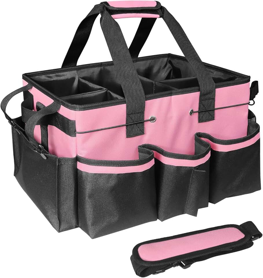 Large Cleaning Supplies Organizer with Handles and Divider