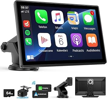 9-inch Wireless Car Stereo with 4K Dash Cam and GPS