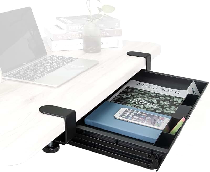 Large Under Desk Storage Drawer with Adjustable Height