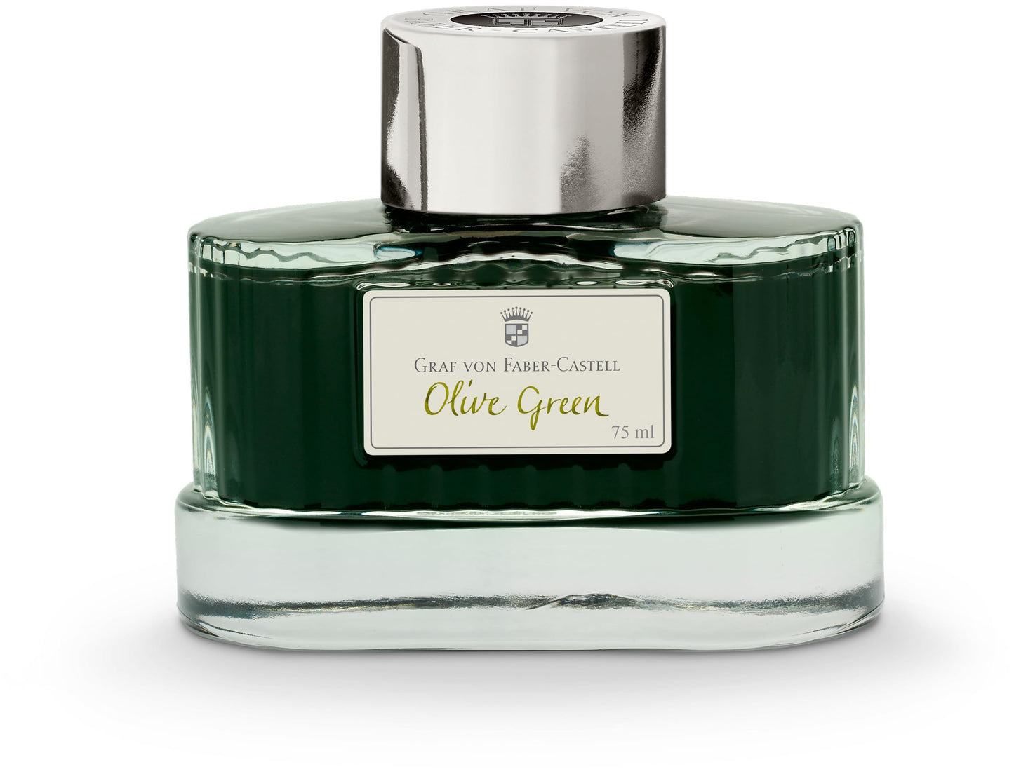 Olive Green Guilloche Art Ink Bottle, 2.5 fl oz