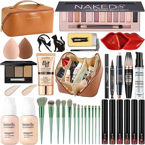 Complete makeup kit for women with brushes and tools