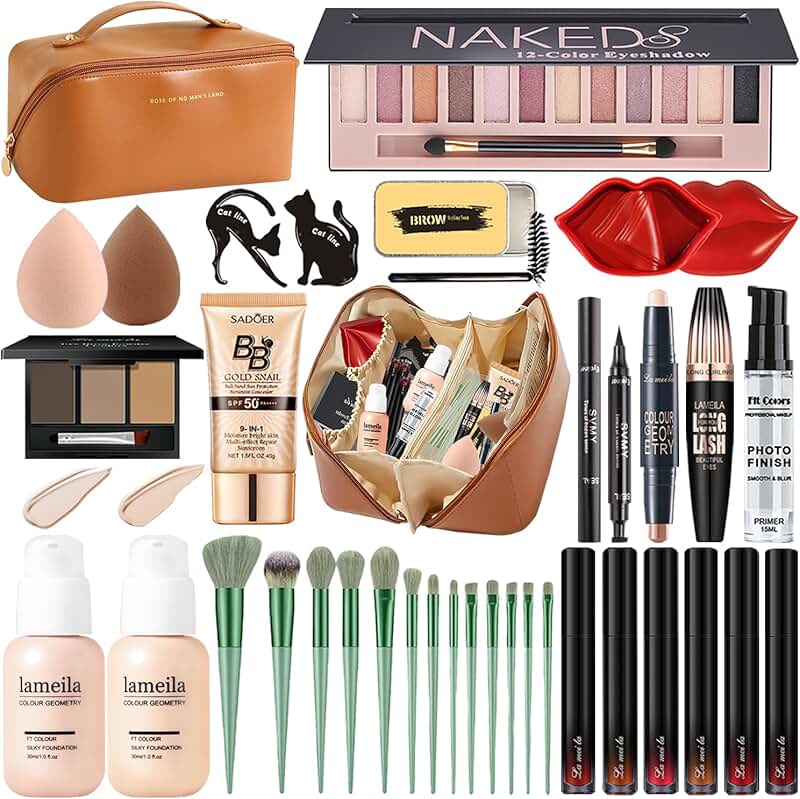 Complete makeup kit for women with brushes and tools