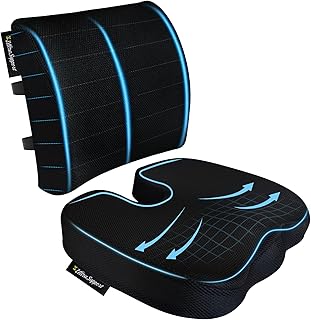 Office Chair Lumbar and Seat Cushion for Back Support