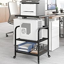 Large 3-Tier Printer Stand with Power Outlet and Wheels