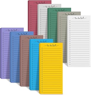 10 Pack Assorted Color Daily To-Do List Notepads