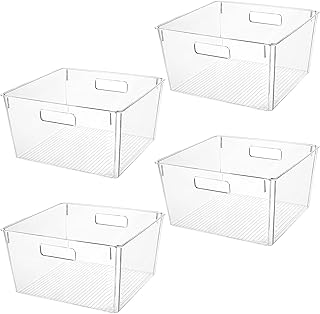 Extra Large Clear Plastic Storage Bins for Kitchen and Pantry