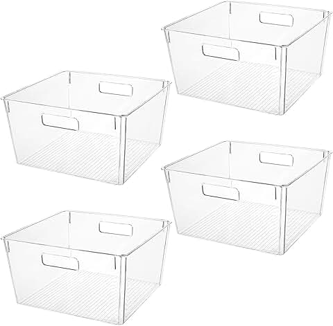 Extra Large Clear Plastic Storage Bins for Kitchen and Pantry