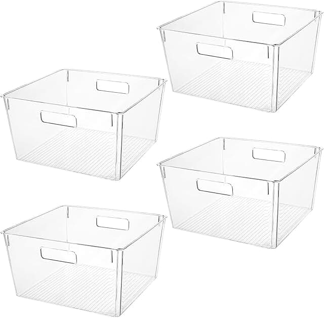Extra Large Clear Plastic Storage Bins for Kitchen and Pantry
