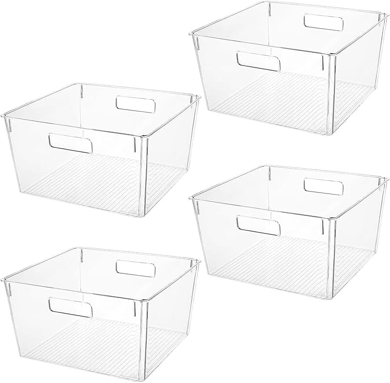 Extra Large Clear Plastic Storage Bins for Kitchen and Pantry