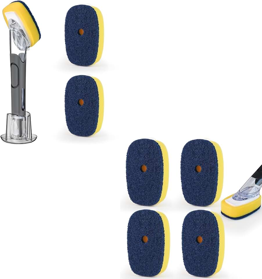 Dish Brush Set with Soap Dispenser and Refills