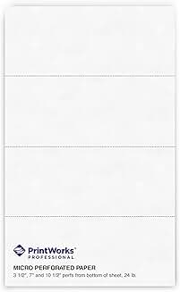 Legal Perforated Paper, 8.5 x 14 inches, 2500 sheets